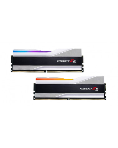 Модуль памяти DDR5 G.SKILL TRIDENT Z5 RGB 32GB (2x16GB) 8000MHz CL38 (38-48-48-128) 1.45V / F5-8000J3848H16GX2-TZ5RS / Silver