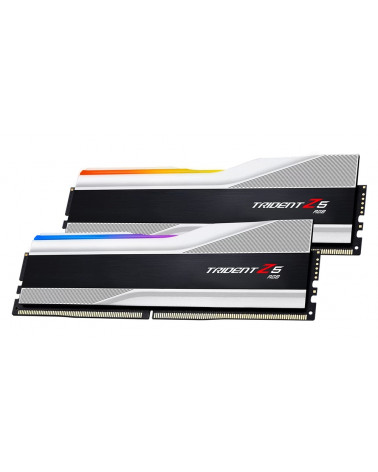 Модуль памяти DDR5 G.SKILL TRIDENT Z5 RGB 32GB (2x16GB) 8000MHz CL38 (38-48-48-128) 1.45V / F5-8000J3848H16GX2-TZ5RS / Silver