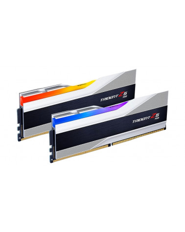 Модуль памяти DDR5 G.SKILL TRIDENT Z5 RGB 32GB (2x16GB) 8000MHz CL38 (38-48-48-128) 1.45V / F5-8000J3848H16GX2-TZ5RS / Silver