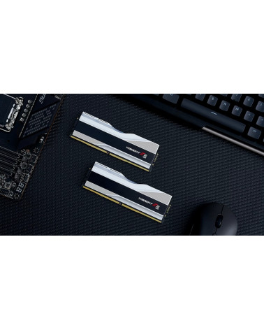 Модуль памяти DDR5 G.SKILL TRIDENT Z5 RGB 32GB (2x16GB) 8000MHz CL38 (38-48-48-128) 1.45V / F5-8000J3848H16GX2-TZ5RS / Silver