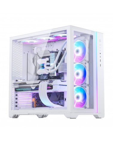 Корпус MagniumGear NEO Qube 2, White, Dual System, ARGB Strip, боковая и передняя панель Tempered Glass, Mid-Tower / MG-NE620Q_D