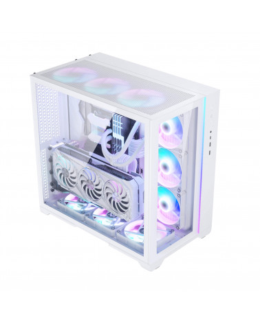 Корпус MagniumGear NEO Qube 2, White, Dual System, ARGB Strip, боковая и передняя панель Tempered Glass, Mid-Tower / MG-NE620Q_D