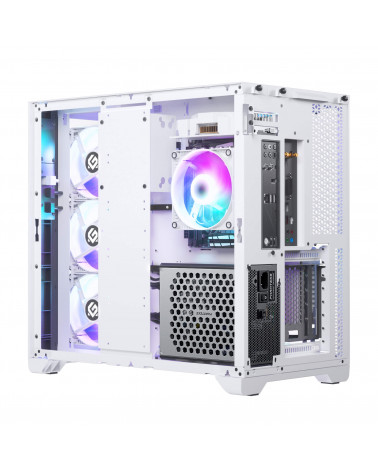 Корпус MagniumGear NEO Qube 2, White, Dual System, ARGB Strip, боковая и передняя панель Tempered Glass, Mid-Tower / MG-NE620Q_D