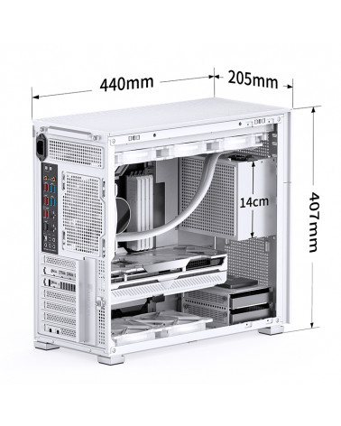 Корпус JONSBO D41 MESH White без БП, боковая панель из закаленного стекла, mini-ITX, micro-ATX, ATX, белый