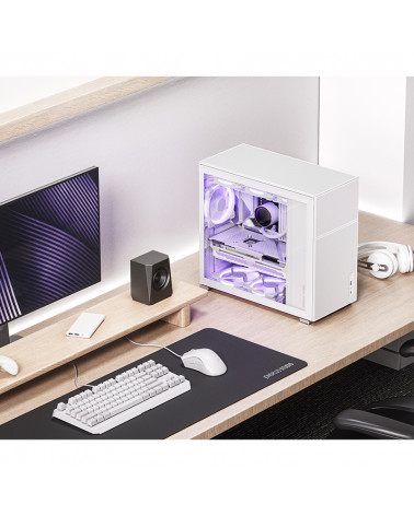 Корпус JONSBO D41 MESH White без БП, боковая панель из закаленного стекла, mini-ITX, micro-ATX, ATX, белый