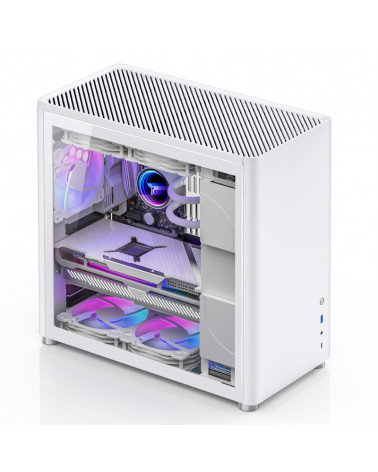 Корпус JONSBO D40 White без БП, боковая панель из закаленного стекла, mini-ITX, micro-ATX, ATX, белый