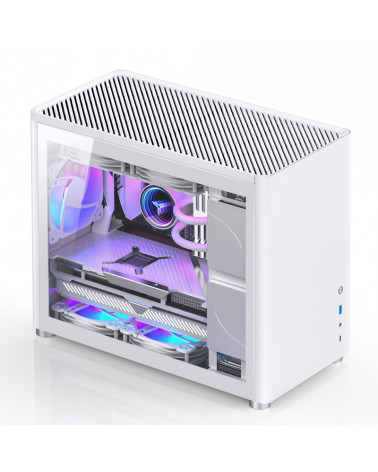 Корпус JONSBO D30 White без БП, боковая панель из закаленного стекла, mini-ITX, micro-ATX, белый