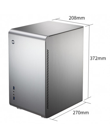 Корпус JONSBO U3 Silver без БП, mini-ITX, micro-ATX, серебристый