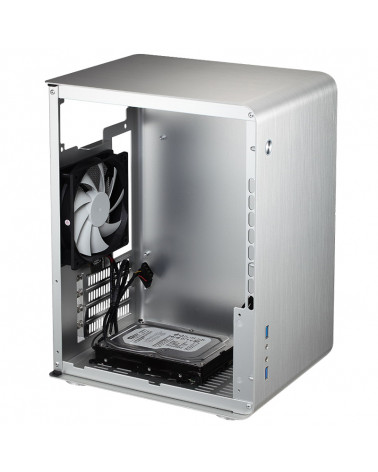 Корпус JONSBO U3 Silver без БП, mini-ITX, micro-ATX, серебристый