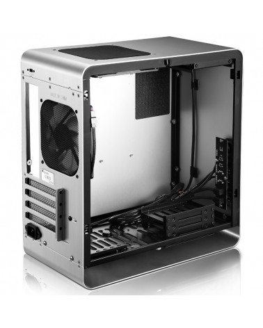 Корпус JONSBO UMX3W Silver без БП, боковая панель из закаленного стекла, mini-ITX, micro-ATX, серебристый