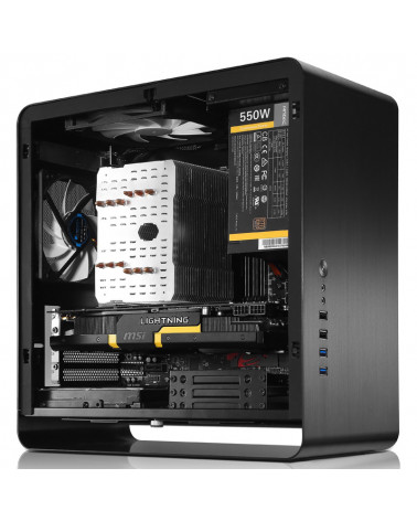 Корпус JONSBO UMX3W Black без БП, боковая панель из закаленного стекла, mini-ITX, micro-ATX, черный