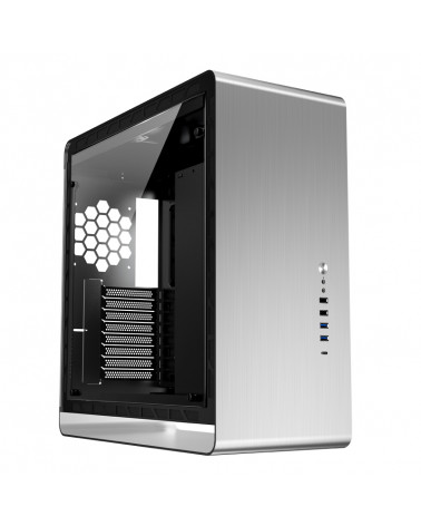 Корпус JONSBO UMX6SW Silver без БП, боковые панели из закаленного стекла, mini-ITX, micro-ATX, ATX, серебристый