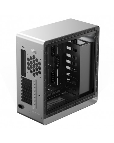 Корпус JONSBO UMX6SW Silver без БП, боковые панели из закаленного стекла, mini-ITX, micro-ATX, ATX, серебристый