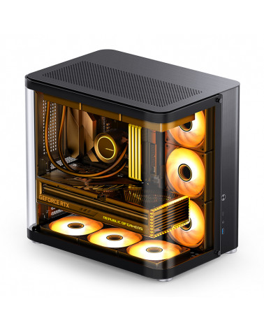 Корпус JONSBO TK-2 2.0 Black без БП, mini-ITX, micro-ATX, ATX, черный