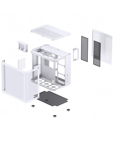 Корпус JONSBO TK-2 2.0 White без БП, mini-ITX, micro-ATX, ATX, белый