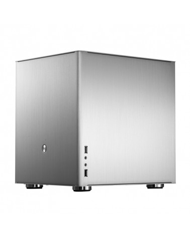 Корпус JONSBO V4 Silver без БП, mini-ITX, micro-ATX, серебристый