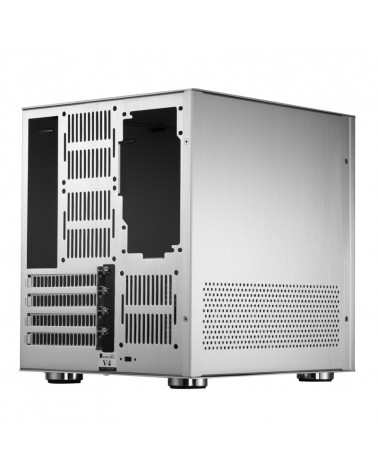 Корпус JONSBO V4 Silver без БП, mini-ITX, micro-ATX, серебристый