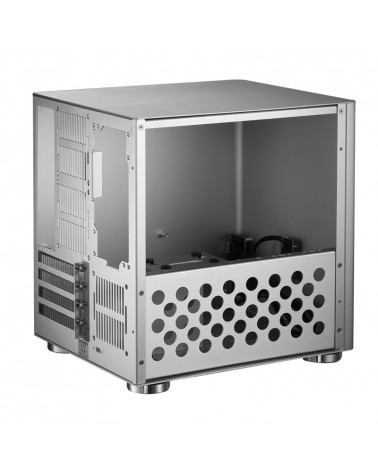 Корпус JONSBO V4 Silver без БП, mini-ITX, micro-ATX, серебристый