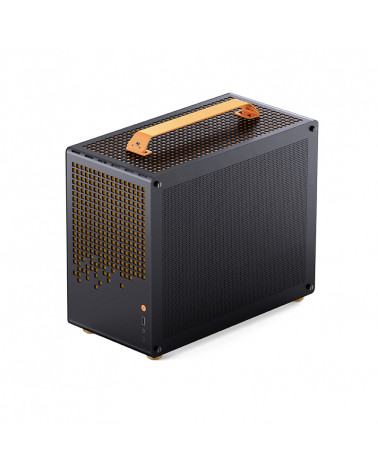 Корпус JONSBO Jonsplus Z20 Orange/Black без БП, боковая панель из закаленного стекла, mini-ITX, micro-ATX, черно-оранжевый