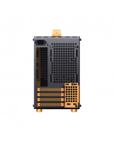 Корпус JONSBO Jonsplus Z20 Orange/Black без БП, боковая панель из закаленного стекла, mini-ITX, micro-ATX, черно-оранжевый