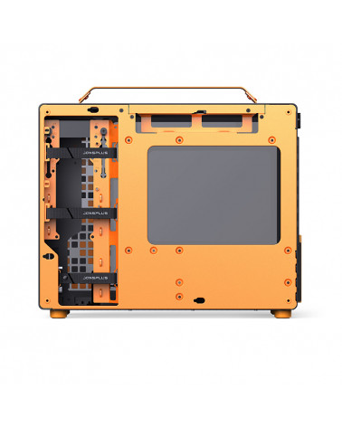 Корпус JONSBO Jonsplus Z20 Orange/Black без БП, боковая панель из закаленного стекла, mini-ITX, micro-ATX, черно-оранжевый