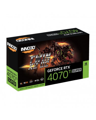 Видеокарта INNO3D RTX4070Ti SUPER TWIN X2 16GB GDDR6X 256bit 3xDP HDMI 2FAN 