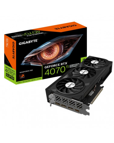 Видеокарта Gigabyte RTX4070Ti SUPER WINDFORCE 16GB GDDR6X 256bit 3xDP HDMI 3FAN RTL 