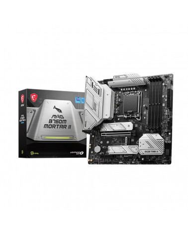 Материнская плата MSI MAG B760M MORTAR II mATX LGA1700 4DDR5 PCI-Ex16 PCI-Ex4 3M.2 4SATA3 USB3.2 Gen2x 2,5G Ethernet 