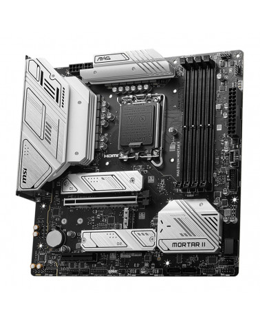 Материнская плата MSI MAG B760M MORTAR II mATX LGA1700 4DDR5 PCI-Ex16 PCI-Ex4 3M.2 4SATA3 USB3.2 Gen2x 2,5G Ethernet 