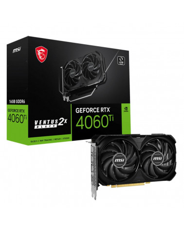 Видеокарта MSI RTX4060Ti VENTUS 2X BLACK 16GB GDDR6 128-bit HDMI DPx3 2FAN RTL 