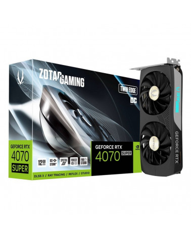 Видеокарта Zotac RTX4070 SUPER TWIN EDGE OC 12GB GDDR6X 192bit 3xDP HDMI 2FAN Medium Pack 