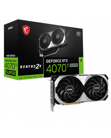 Видеокарта MSI RTX4070Ti SUPER VENTUS 2X OC 16GB GDDR6X 256bit 3xDP HDMI 2FAN RTL 