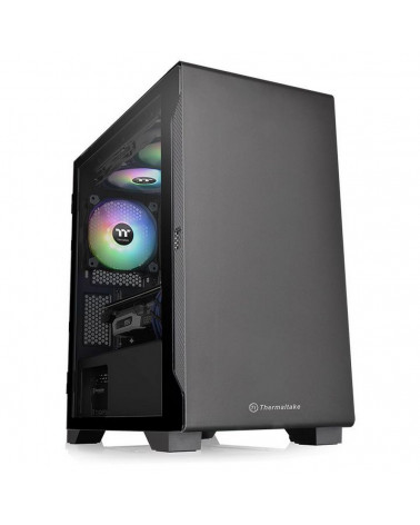 Корпус Thermaltake S100 TG CA-1Q9-00S1WN-00 Black/Win/SPCC/Tempered Glass*1/120mm Standard Fan*1 (525084) 