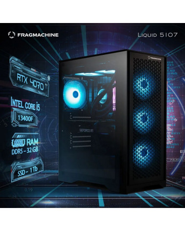 Компьютер FragMachine Liquid  5107 (i5-13400F, DDR5 32GB, SSD 1Tb, RTX 4070, noOS) 