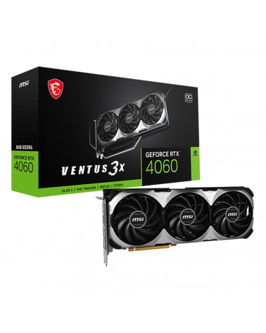 Видеокарта MSI RTX4060 VENTUS 3X OC 8GB GDDR6 128bit 3xDP HDMI 3FAN 