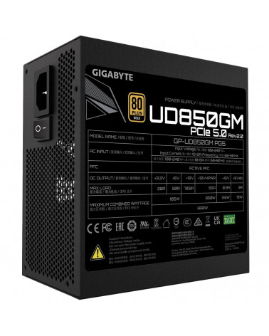 Блок питания Gigabyte UD850GM PG5 V2 GP-UD850GM PG5 850W, 80Plus, Gold, Полностью модульный, PCIe Gen 5.0 compatible 28200-U85GP