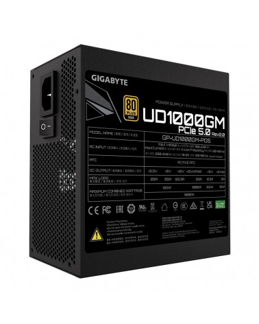 Блок питания Gigabyte UD1000GM PG5 V2 GP-UD1000GM PG5 1000W, 80Plus, Gold, Полностью модульный, PCIe Gen 5.0 compatible v2.0 (28