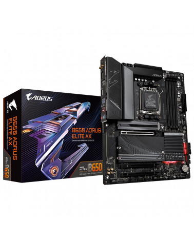 Материнская плата Gigabyte B650 AORUS ELITE AX, Socket AM5, AMD B650, 4xDDR5-5200, HDMI+DP, 3xPCI-Ex16, 4xSATA3(RAID 0/1/10), 3x