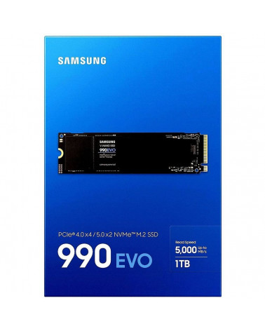 Твердотельный накопитель SSD Samsung M.2 2280 1TB 990 EVO NVMe 2.0, PCIe 4.0 x4, V-NAND TLC, R/W 5000/4200MB/s, IOPs 680 000/800