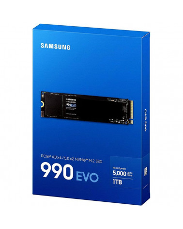 Твердотельный накопитель SSD Samsung M.2 2280 1TB 990 EVO NVMe 2.0, PCIe 4.0 x4, V-NAND TLC, R/W 5000/4200MB/s, IOPs 680 000/800