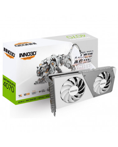 Видеокарта INNO3D RTX4070 TWIN X2 OC WHITE 12GB GDDR6X 192-bit DPx3 HDMI 2FAN RTL 