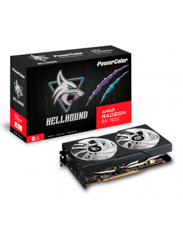 Видеокарта PowerColor RX7600 Hellhound 8GB GDDR6 128-bit DPx3 HDMI 2FAN RTL 