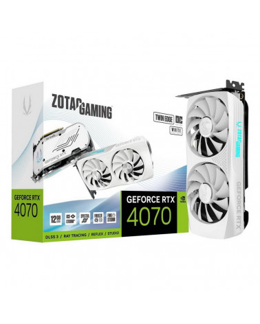 Видеокарта Zotac RTX4070 TWIN EDGE OC WHITE ED 12GB GDDR6X 192bit 3xDP HDMI 2FAN Medium Pack 