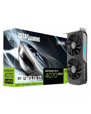 Видеокарта Zotac RTX4070 SUPER TWIN EDGE 12GB GDDR6X 192bit 3xDP HDMI 2FAN Medium Pack 