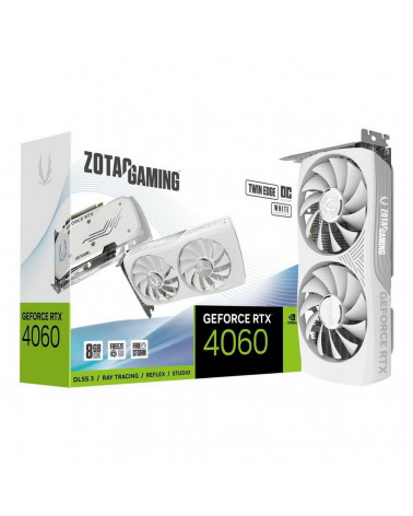 Видеокарта Zotac RTX4060 8GB TWIN EDGE OC WHITE ED GDDR6 128bit  3xDP HDMI 2FAN Lite Pack 