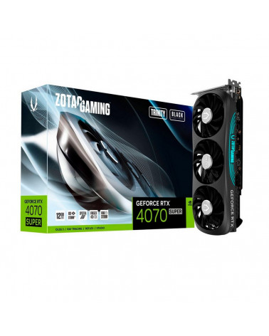 Видеокарта  RTX4070 SUPER TRINITY BLACK ED 12GB GDDR6X 192bit 3xDP HDMI 3FAN Premium Pack 