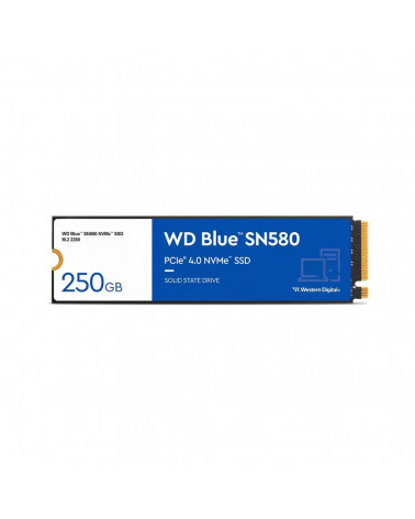 Твердотельный накопитель SSD Western Digital M.2 2280 250GB Blue SN580 WDS250G3B0E PCIe Gen4x4 with NVMe,3D TLC NAND 