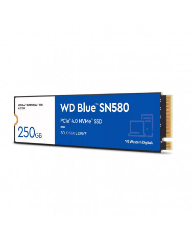 Твердотельный накопитель SSD Western Digital M.2 2280 250GB Blue SN580 WDS250G3B0E PCIe Gen4x4 with NVMe,3D TLC NAND 