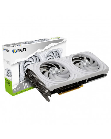 Видеокарта Palit RTX4060Ti White 8GB GDDR6 128bit 3xDP HDMI 3FAN RTL 