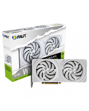 Видеокарта Palit RTX4060Ti White 8GB GDDR6 128bit 3xDP HDMI 3FAN RTL 